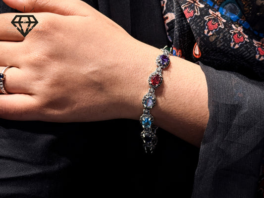 Multicolour Gemstones Bracelet For Women