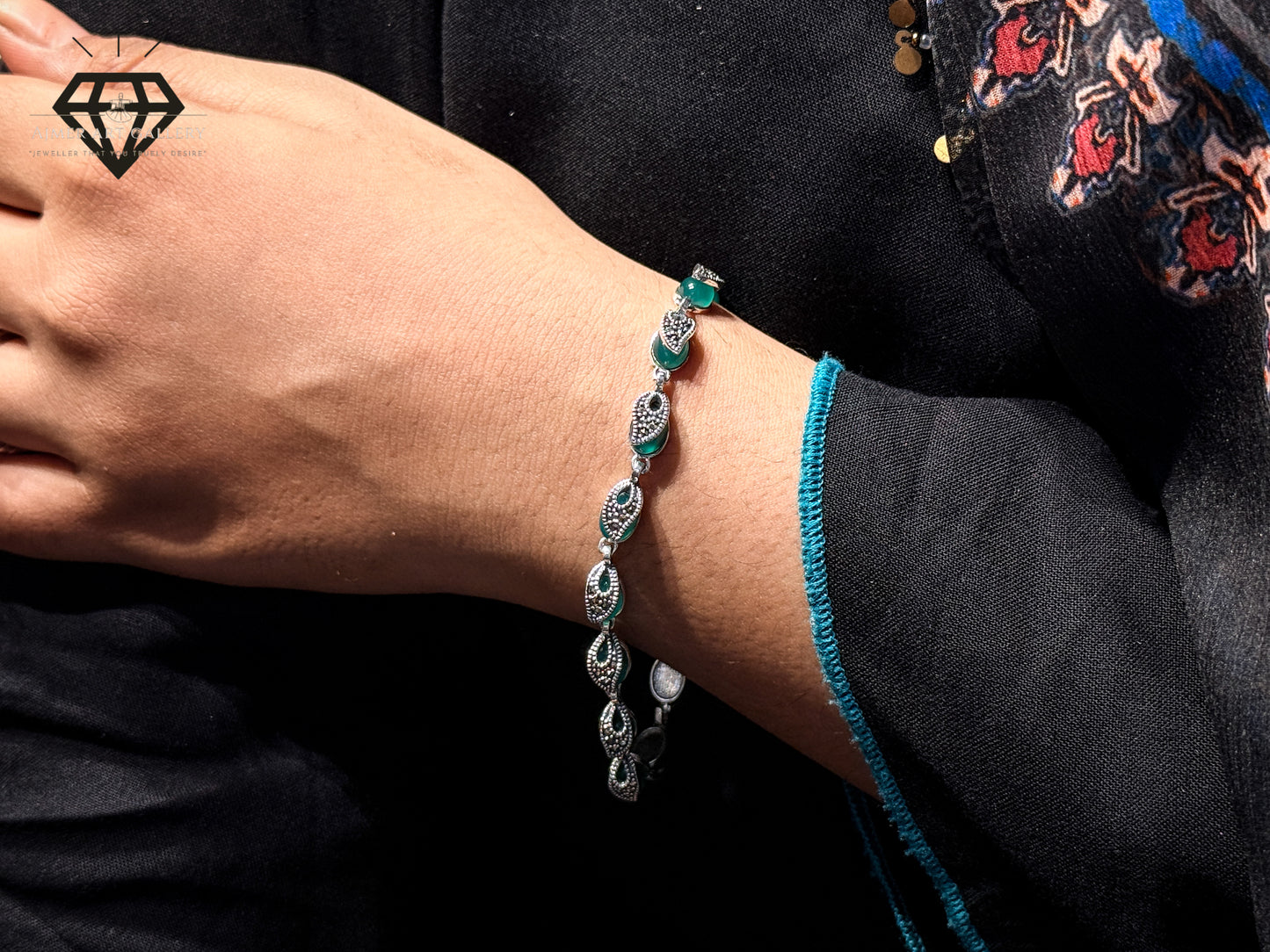 Premium Green Gemstones Bracelet For Women