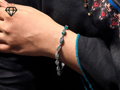 Premium Green Gemstones Bracelet For Women
