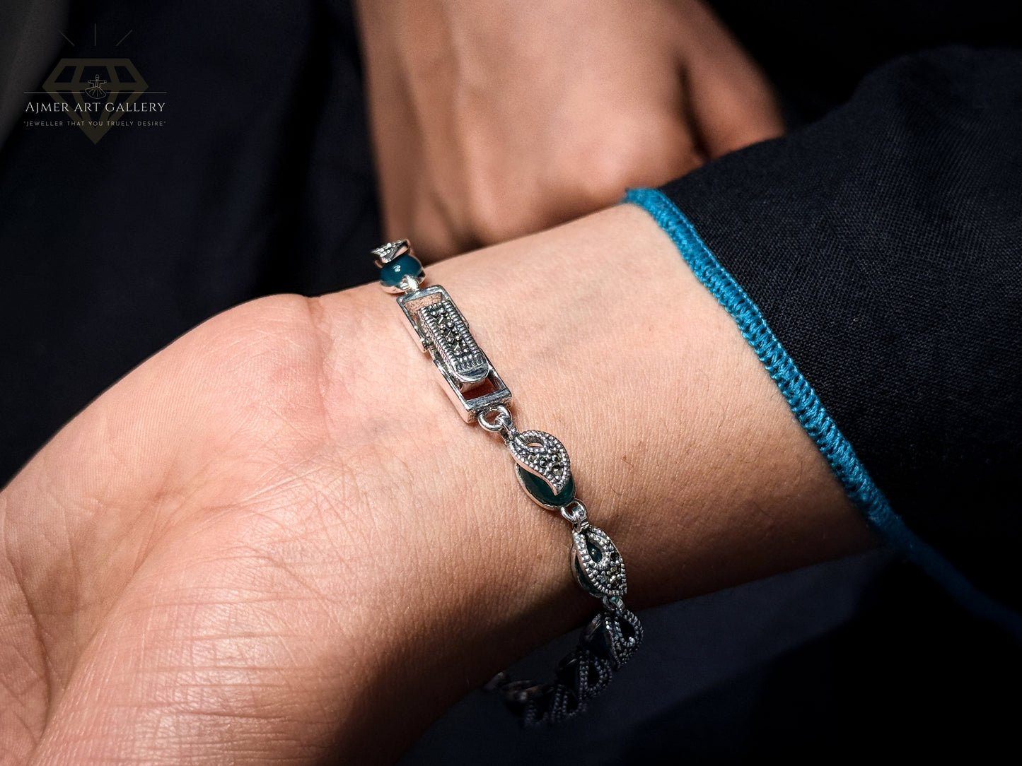 Premium Green Gemstones Bracelet For Women
