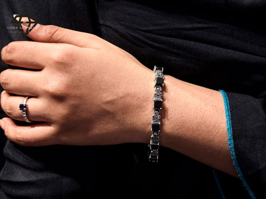 Black Gemstones Bracelet For Women
