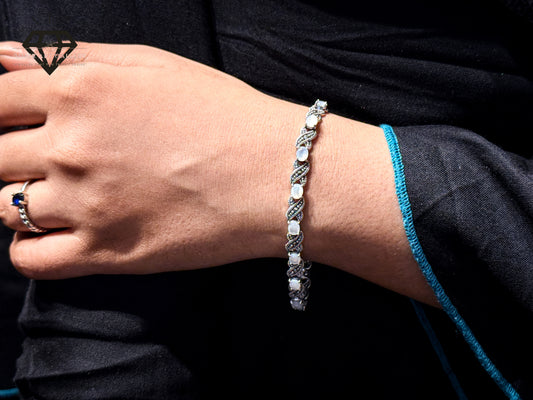 Premium White Gemstones Bracelet For Women