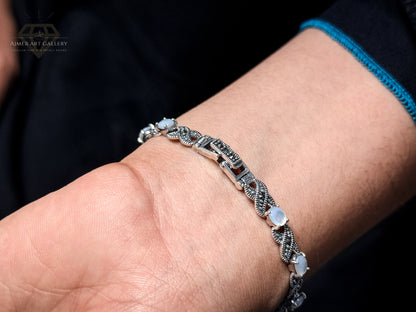 Premium White Gemstones Bracelet For Women