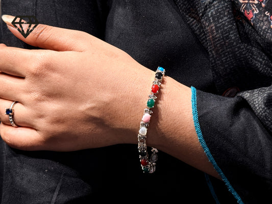 Premium Multicolour Gemstones Bracelet For Women