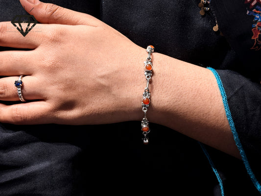 Orange Gemstones Bracelet For Women