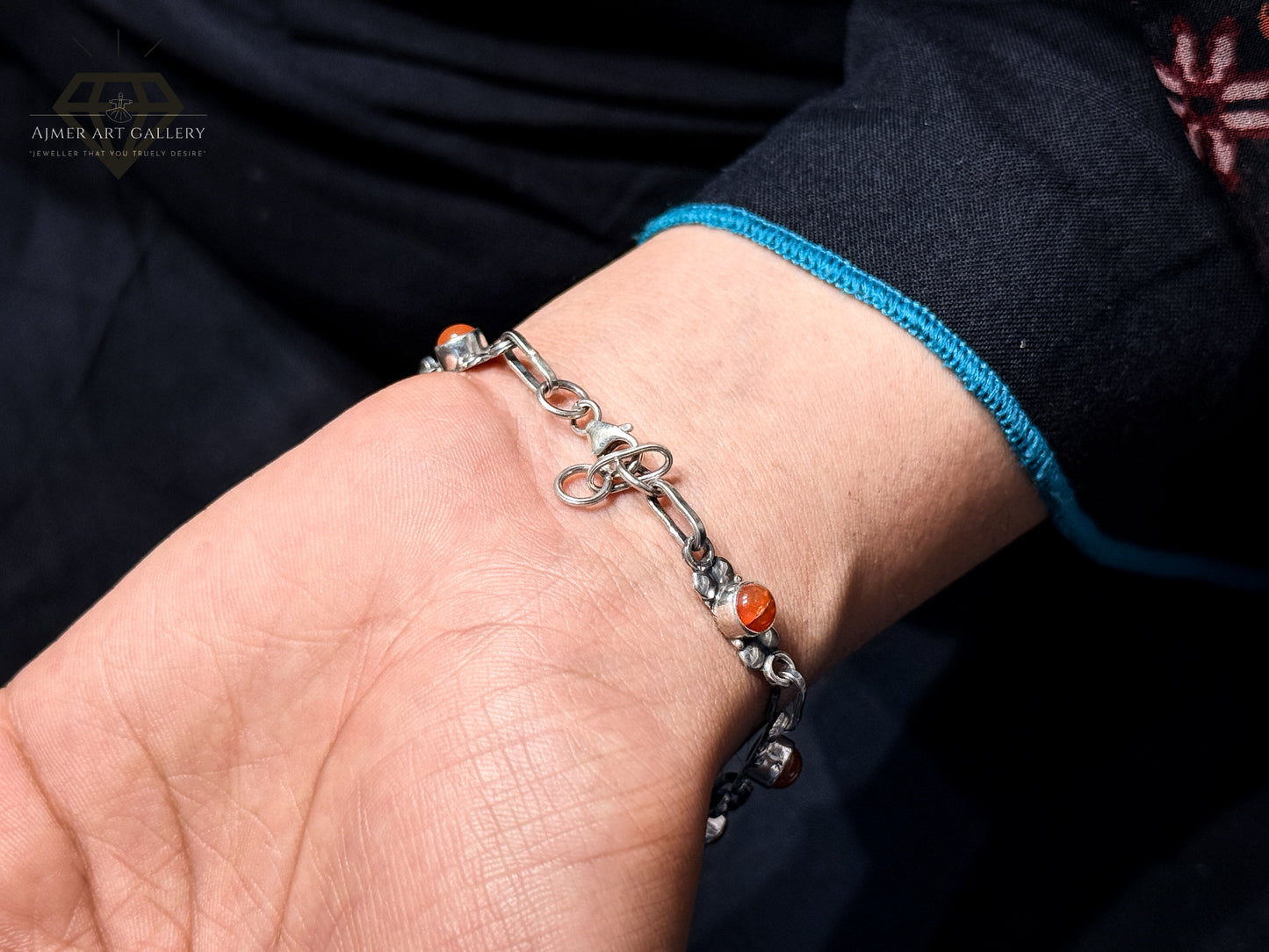 Orange Gemstones Bracelet For Women