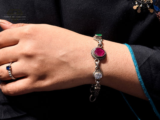 Premium Multicolor Gemstones Bracelet For Women