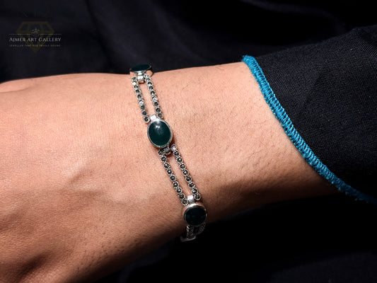 Premium Green Gemstones Bracelet For Women