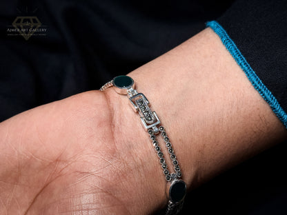 Premium Green Gemstones Bracelet For Women