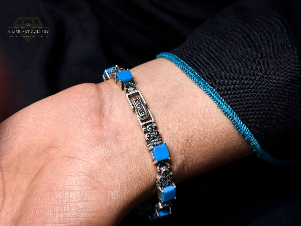 Blue Gemstones Bracelet For Women