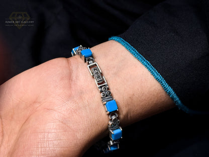 Blue Gemstones Bracelet For Women