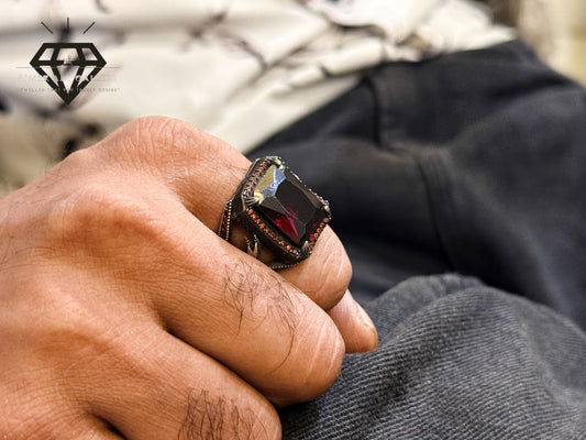 Bold Red Stone Designer Ring