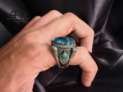 Blue Diamond Ring