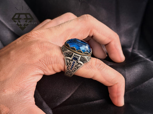 Blue Diamond Ring