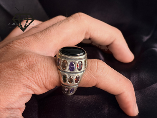 Black Aqeeq Ring