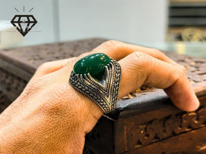 Natural Hakik(Agate) and Pure 925 silver Ring