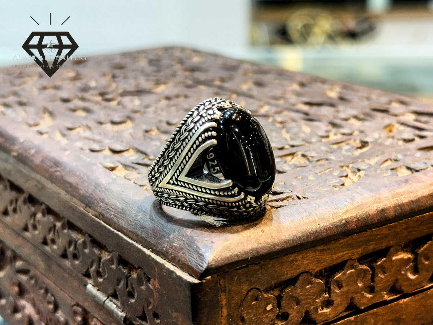 Natural Hakik(Agate) and Pure 925 silver Ring