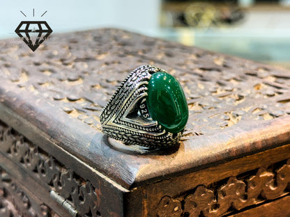 Natural Hakik(Agate) and Pure 925 silver Ring