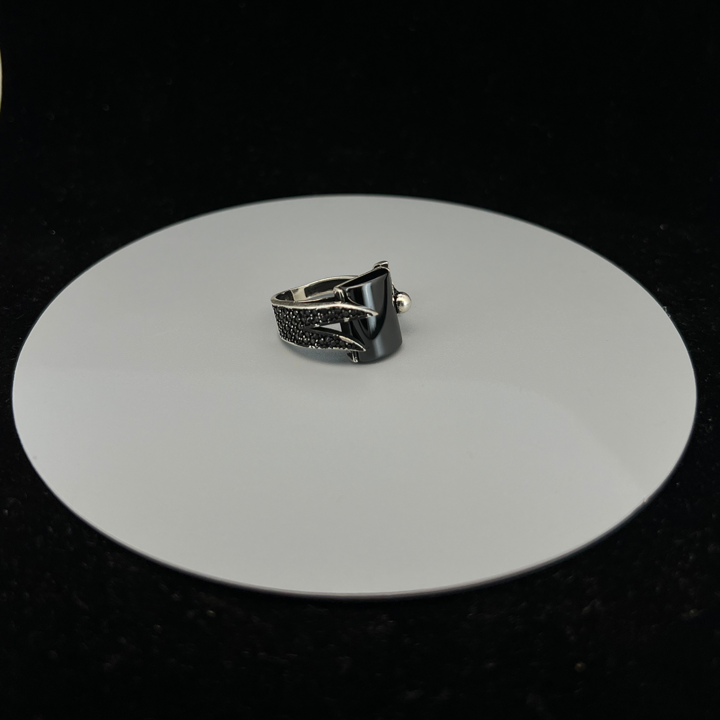 Black Aqeeq Zulfikar Turkish Ring