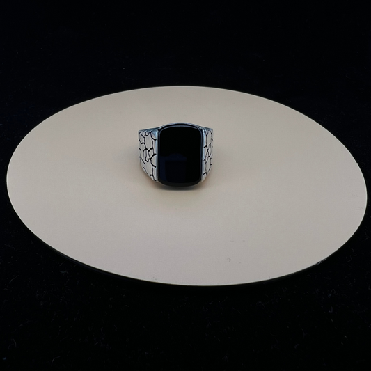 Square Black Aqeeq Turkish Ring 1