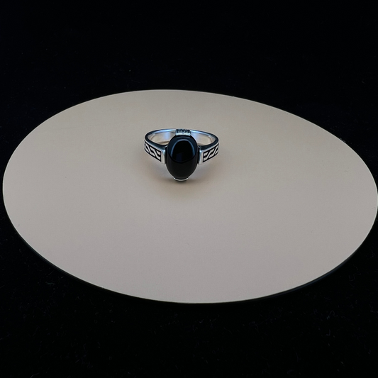 Round Black Aqeeq Turkish Ring 5