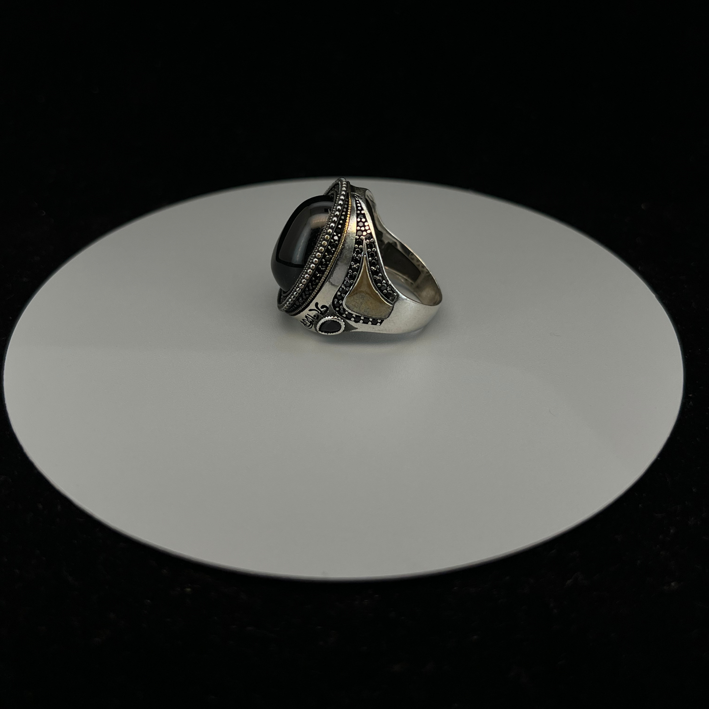 92.5 Italian Silver Aqeeq Turkish Ring