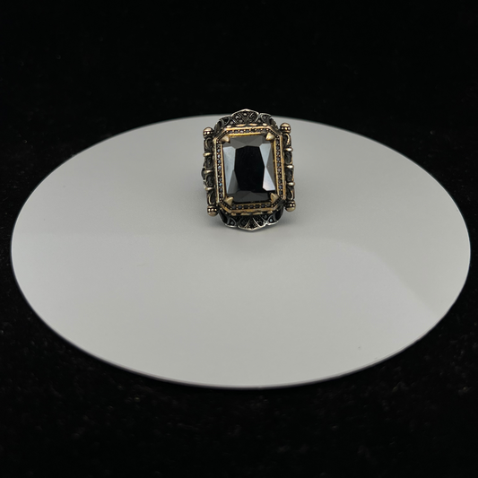 92.5 Italian Silver Black Turkish Ring