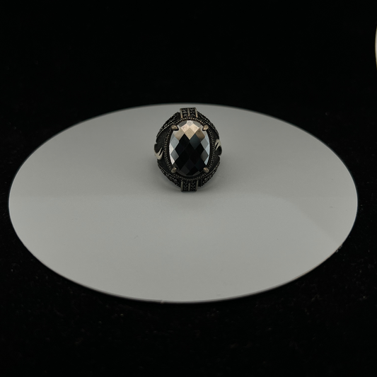 92.5 Italian Silver Zulfikar AD Turkish Ring