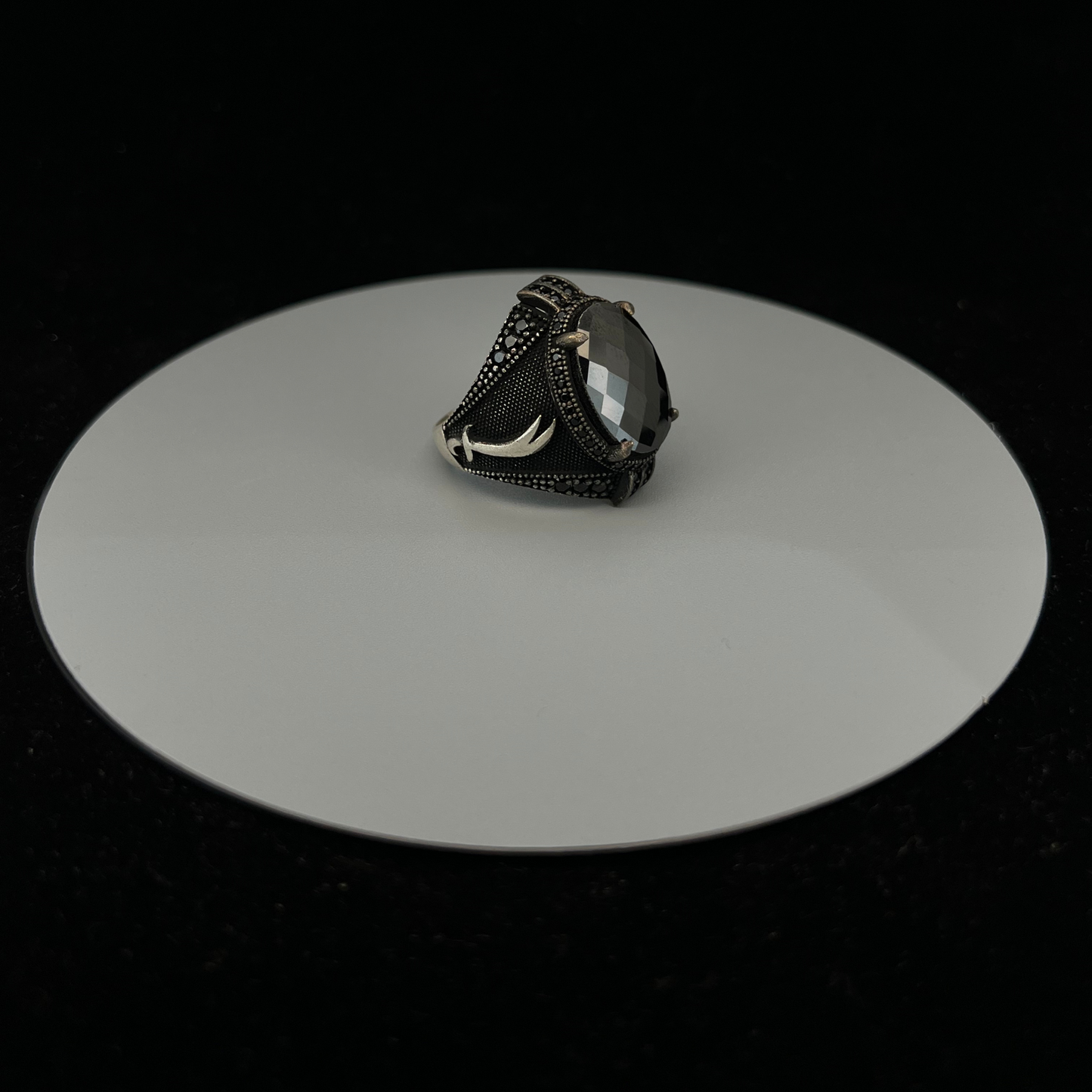 92.5 Italian Silver Zulfikar AD Turkish Ring